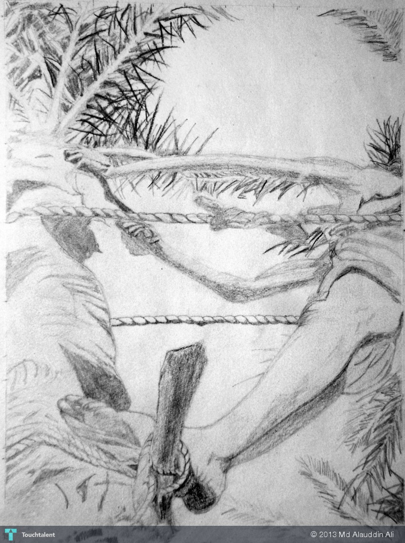 825x1105 Winter In Bangladesh, Collecting Process Of Date Juice - Bangladesh Sketch