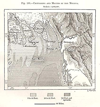 424x450 Chittagong (Chotogram) And Mouths Of The Meghna - Bangladesh Sketch