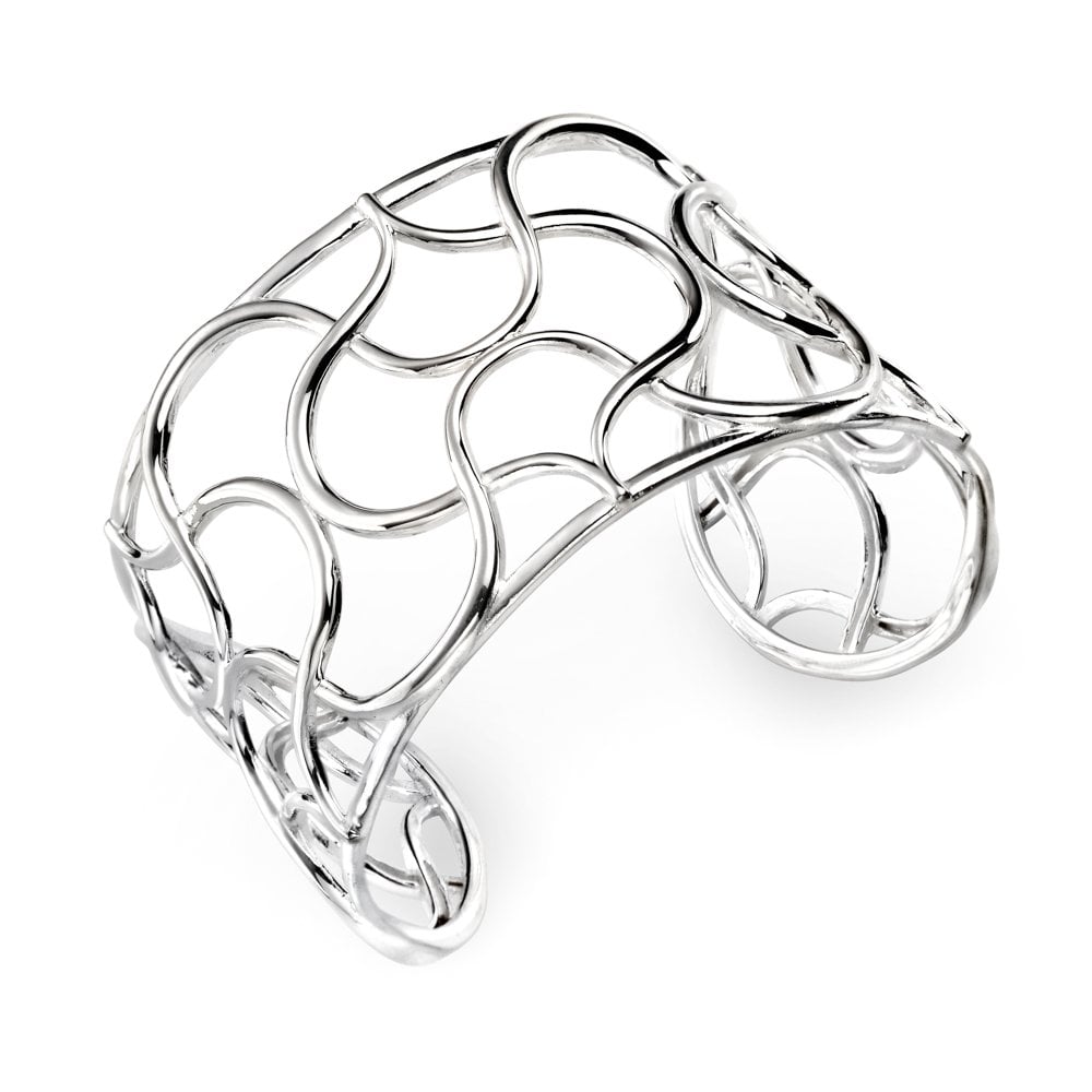 1000x1000 John Greed Portrait Sketch Wide Open Work Silver Cuff Bangle - Bangle Sketch