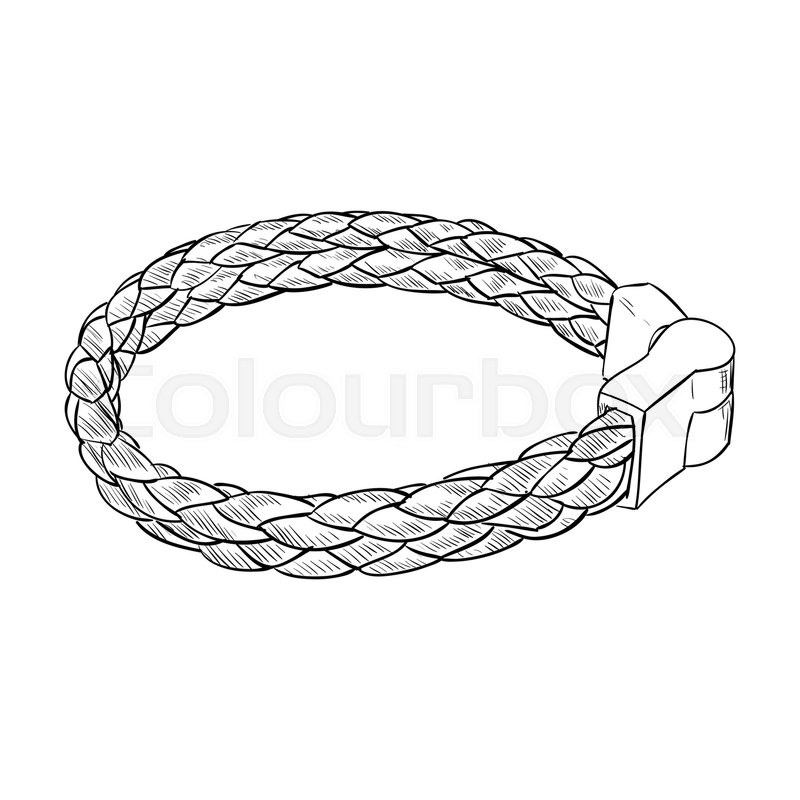 800x800 Vector Sketch Of Leather Bracelet. Hand Draw Illustration. Stock - Bangle Sketch