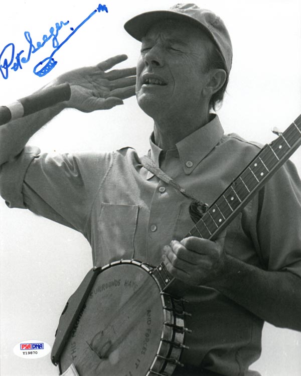 600x749 Pete Seeger Signed Autographed 8x10 Photo + Banjo Sketch Very Rare - Banjo Sketch