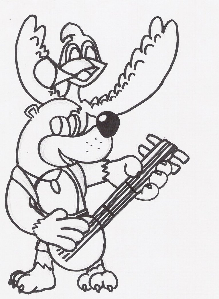765x1044 Banjo Coloring - Banjo Sketch