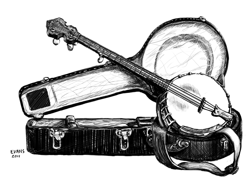 800x600 Drawing Hybrid Mind Studios - Banjo Sketch