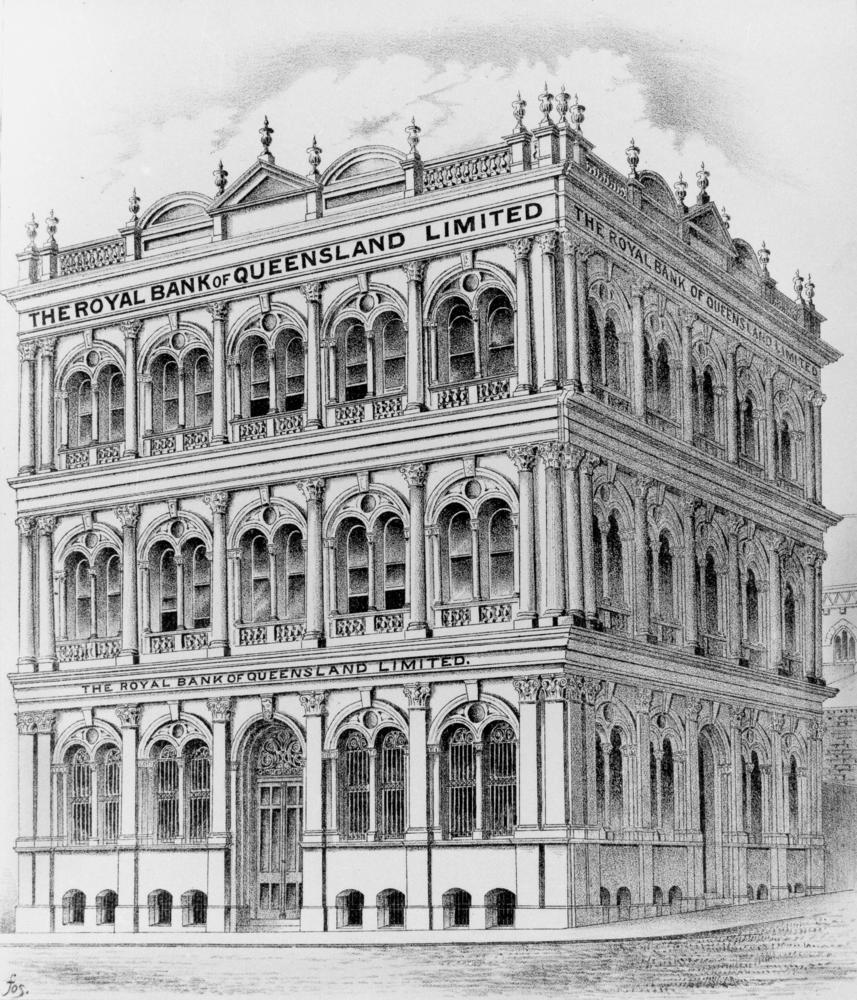 857x1000 Filestatelibqld 1 187071 Sketch Of The Royal Bank Of Queensland - Bank Sketch