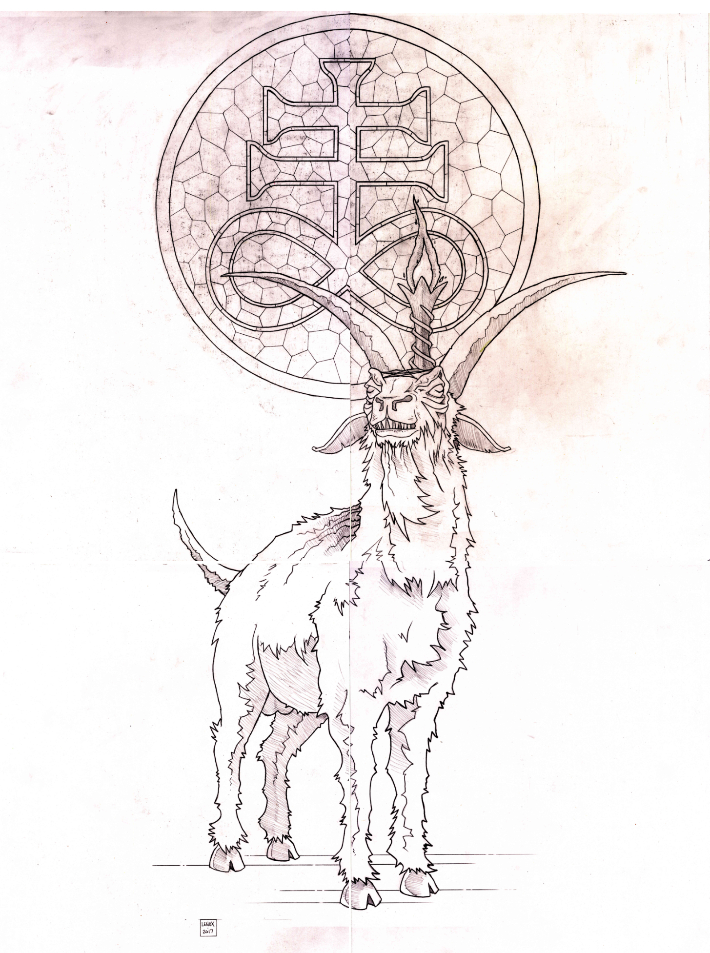 1455x1953 Baphomet Pencil Jason Lenox - Baphomet Sketch