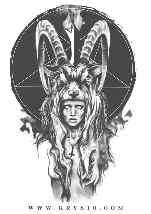 500x707 Baphomet Girl On Behance - Baphomet Sketch