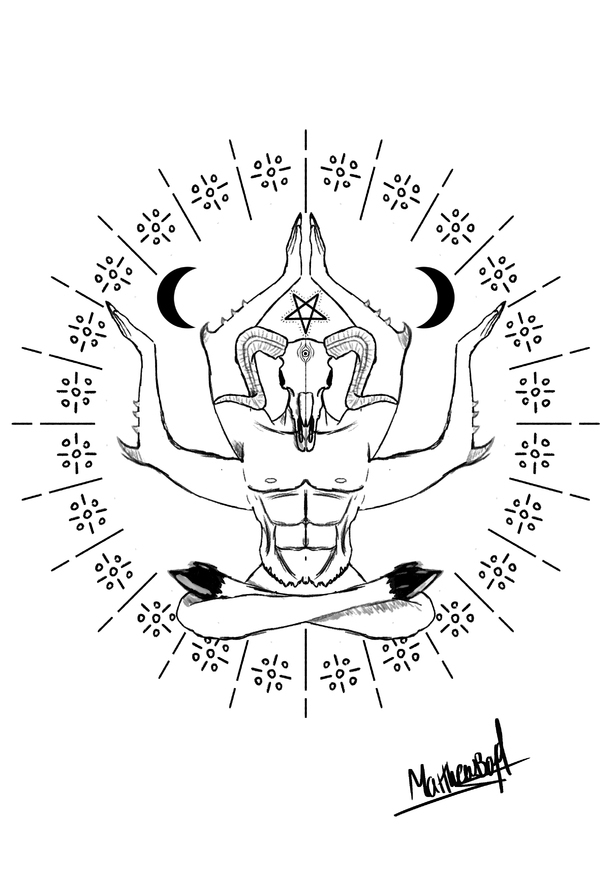 615x871 Baphomet Sketch By Grimulkin On Newgrounds - Baphomet Sketch