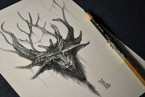 500x334 Baphomet Draw, Love It Uploaded By On We Heart It - Baphomet Sketch