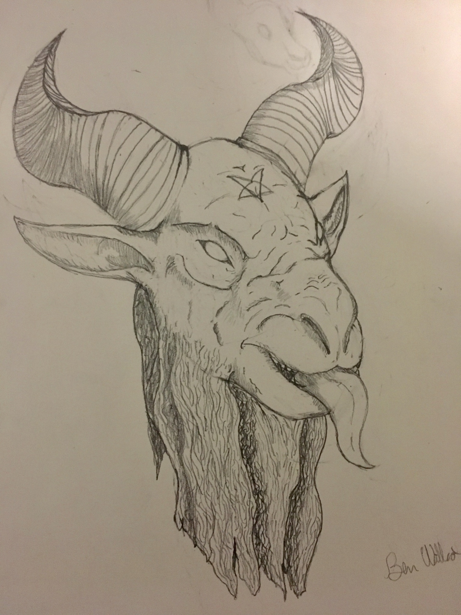 1536x2048 Baphomet Drawing - Baphomet Sketch