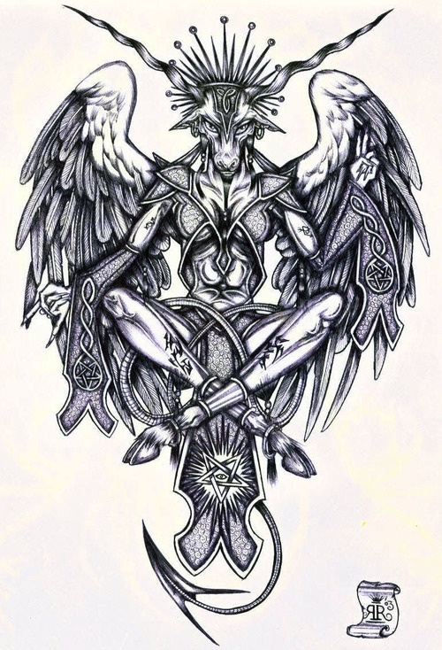 500x734 Nice Sketch Of Baphomet Tattoos - Baphomet Sketch