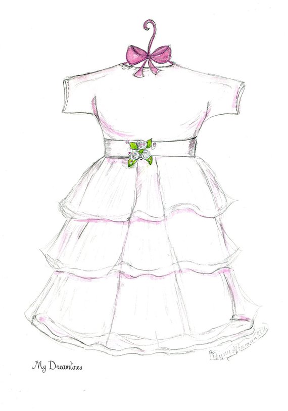 570x813 Christening Gift Baby Gift Christening Gown Gown Sketch Etsy - Baptism Sketch