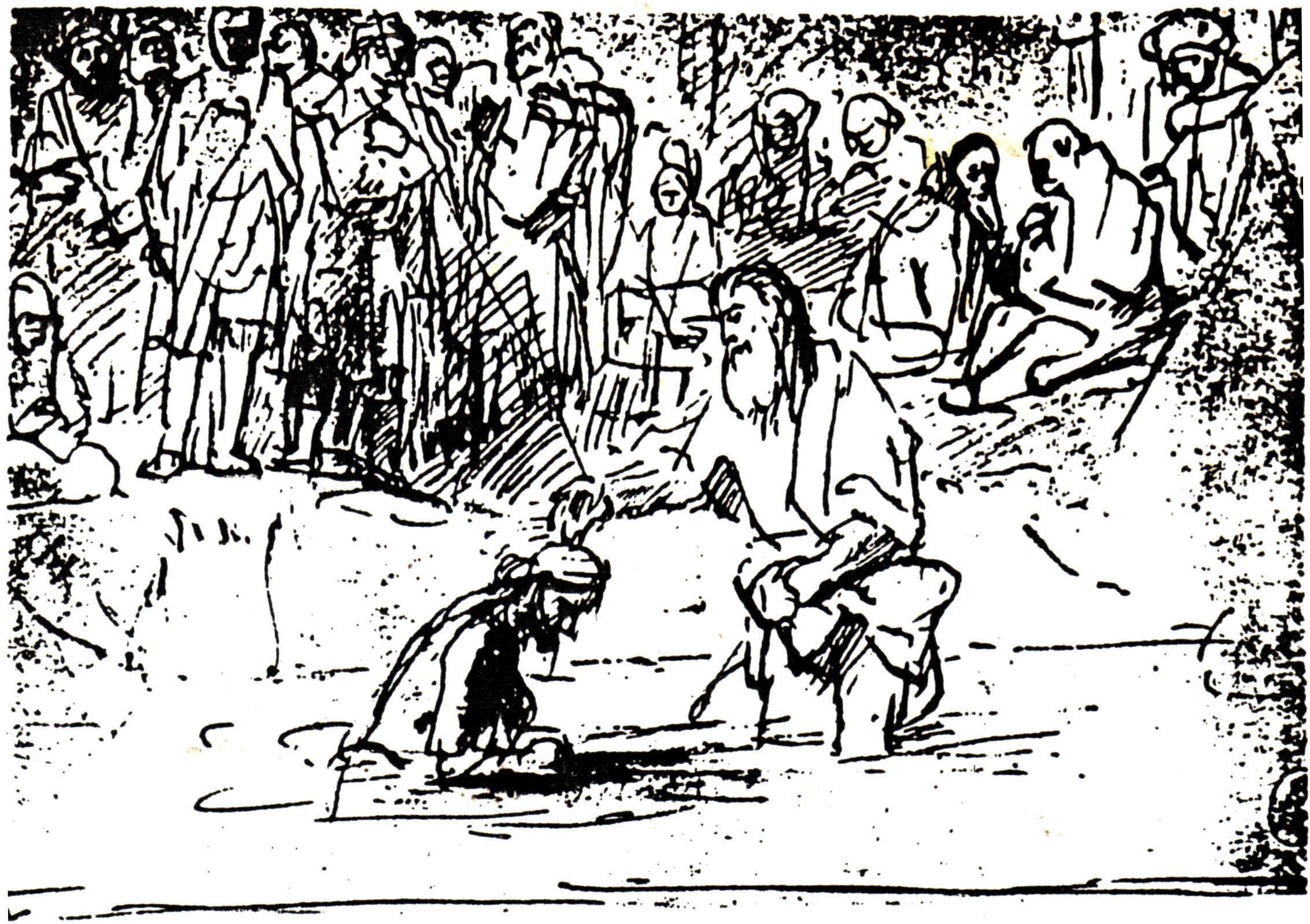 2265x1598 The Baptism Of Christ 4. Angels And People - Baptism Sketch