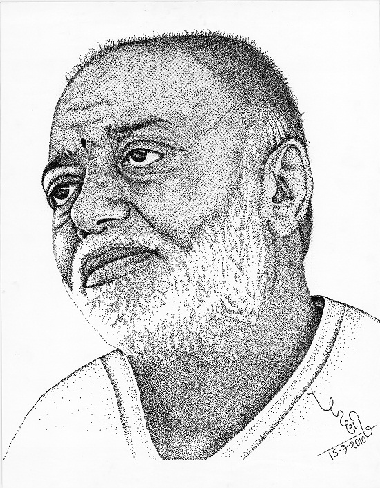 550x706 Digital Painting Painting Created By My Father - Bapu Sketch