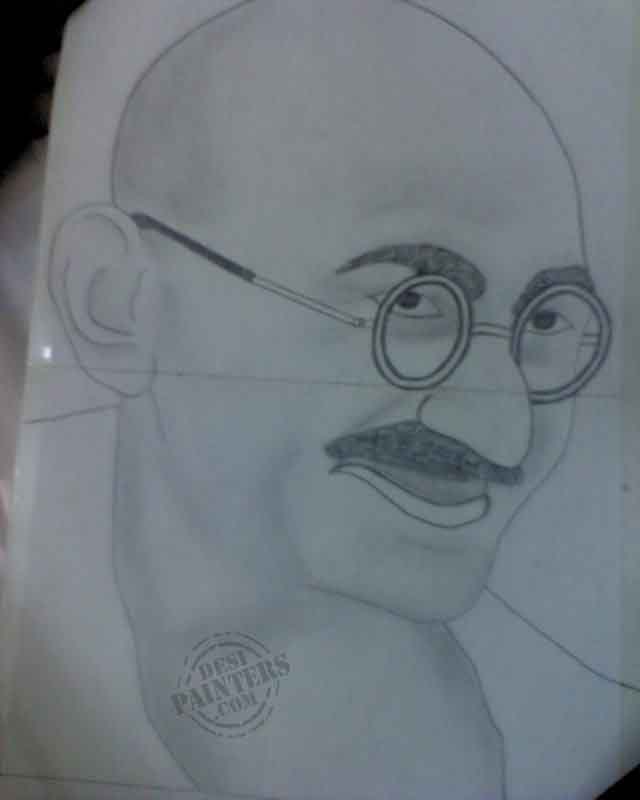 640x800 Gandhi Bapu - Bapu Sketch