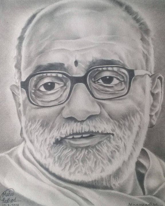 576x720 Morari Bapu - Bapu Sketch