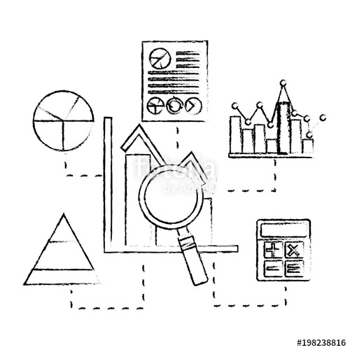 500x500 Bar Graph Statistics Analysis Calculator Business Vector - Bar Graph Sketch