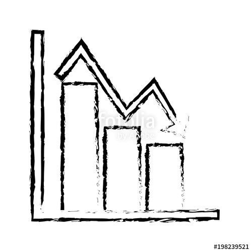 500x500 Business Financial Bar Graph Chart Diagram Crisis Problem Vector - Bar Graph Sketch