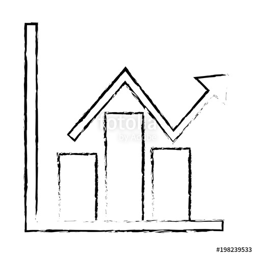 500x500 Business Financial Bar Graph Chart Diagram Growth Profit Vector - Bar Graph Sketch