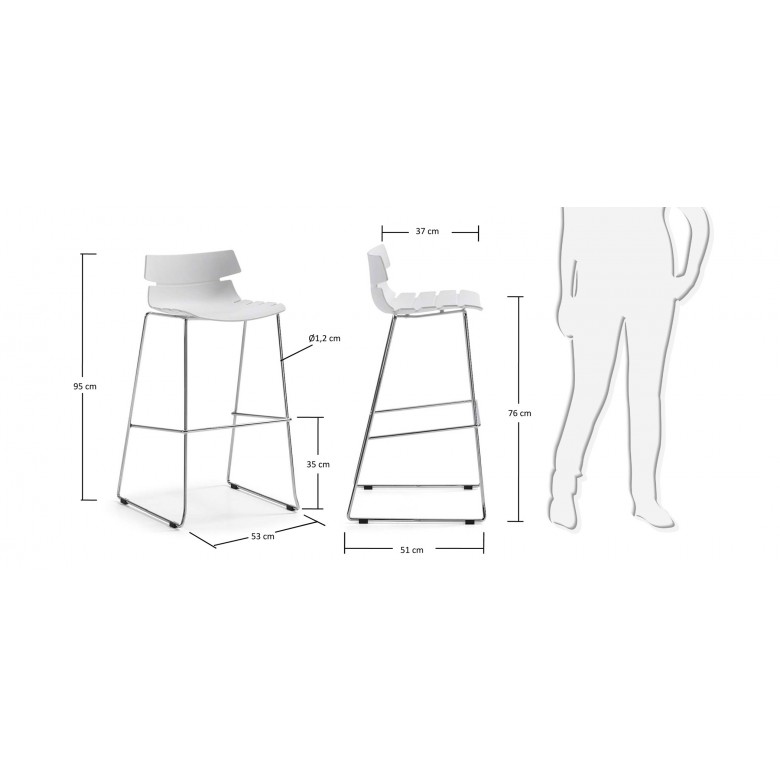 780x780 Pulmak Bar Chair - Bar Stool Sketch