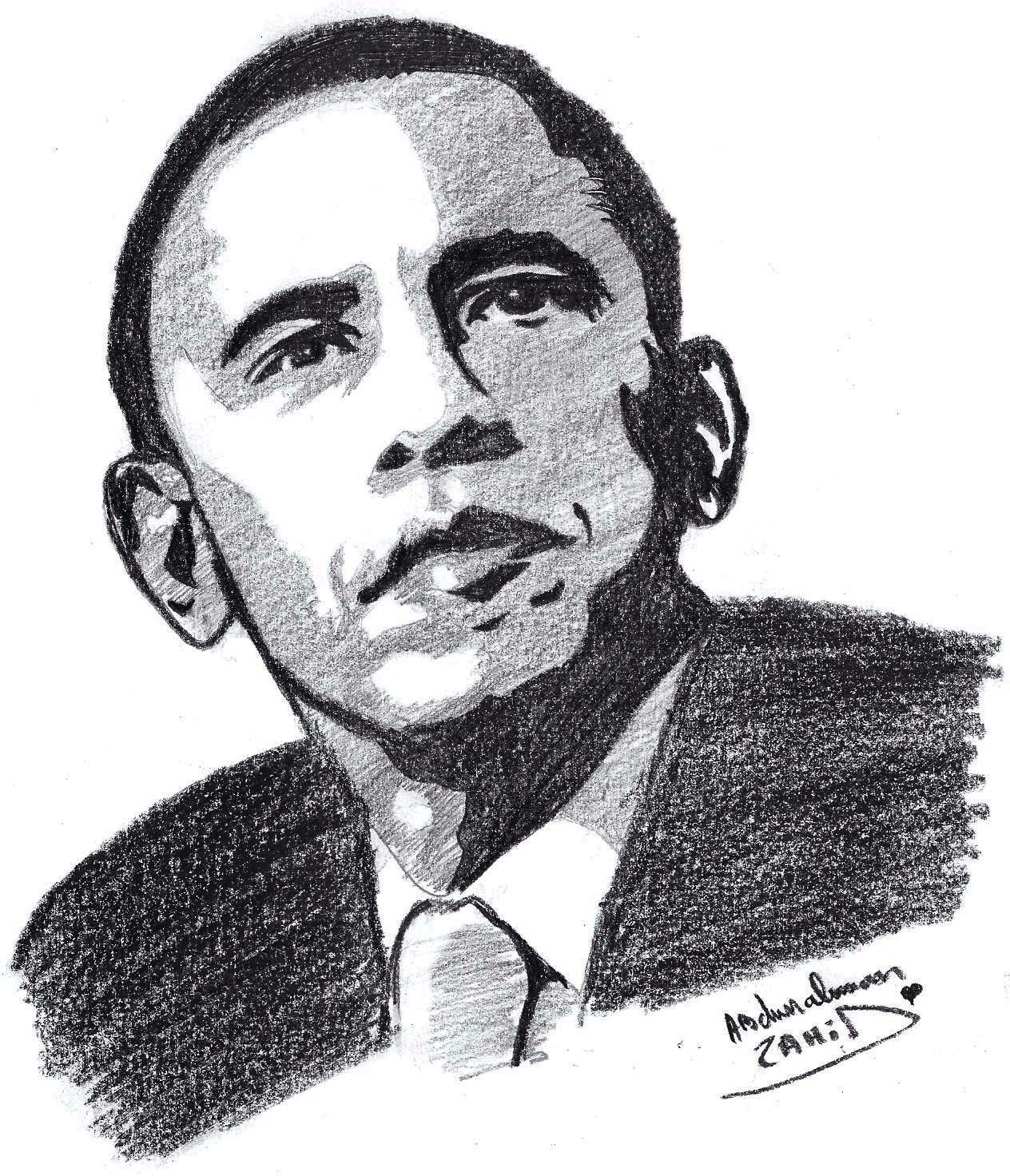 Barack Obama Sketch At PaintingValley.com | Explore Collection Of ...