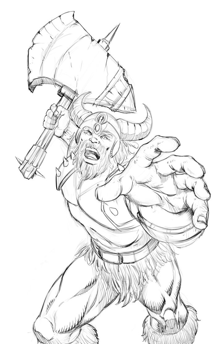 719x1111 Barbarian Sketch By Robertmarzullo - Barbarian Sketch