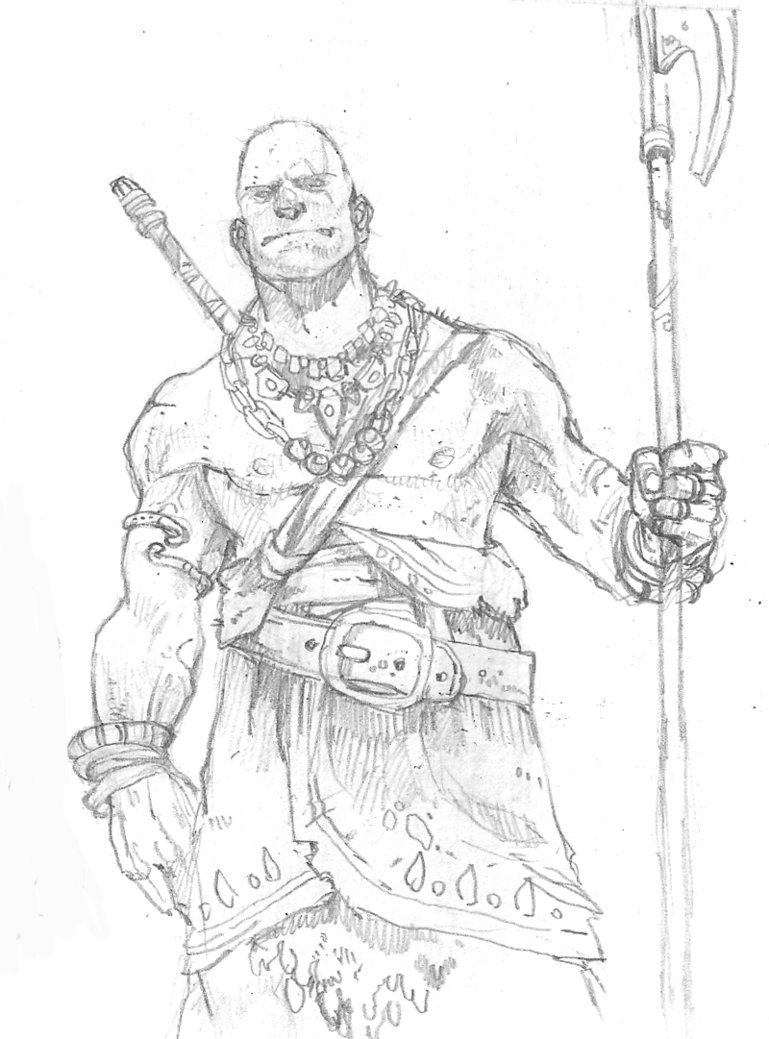 769x1039 Barbarian Sketch By Ncorva - Barbarian Sketch