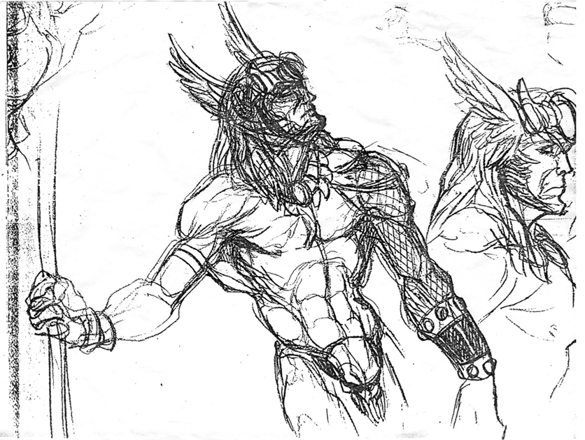 836x630 Barbarian Sketch By Demacros - Barbarian Sketch