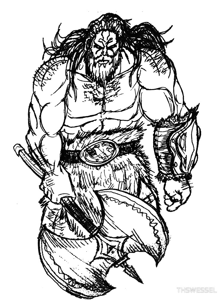 744x1000 Barbarian Sketch By Thswessel Redbubble - Barbarian Sketch