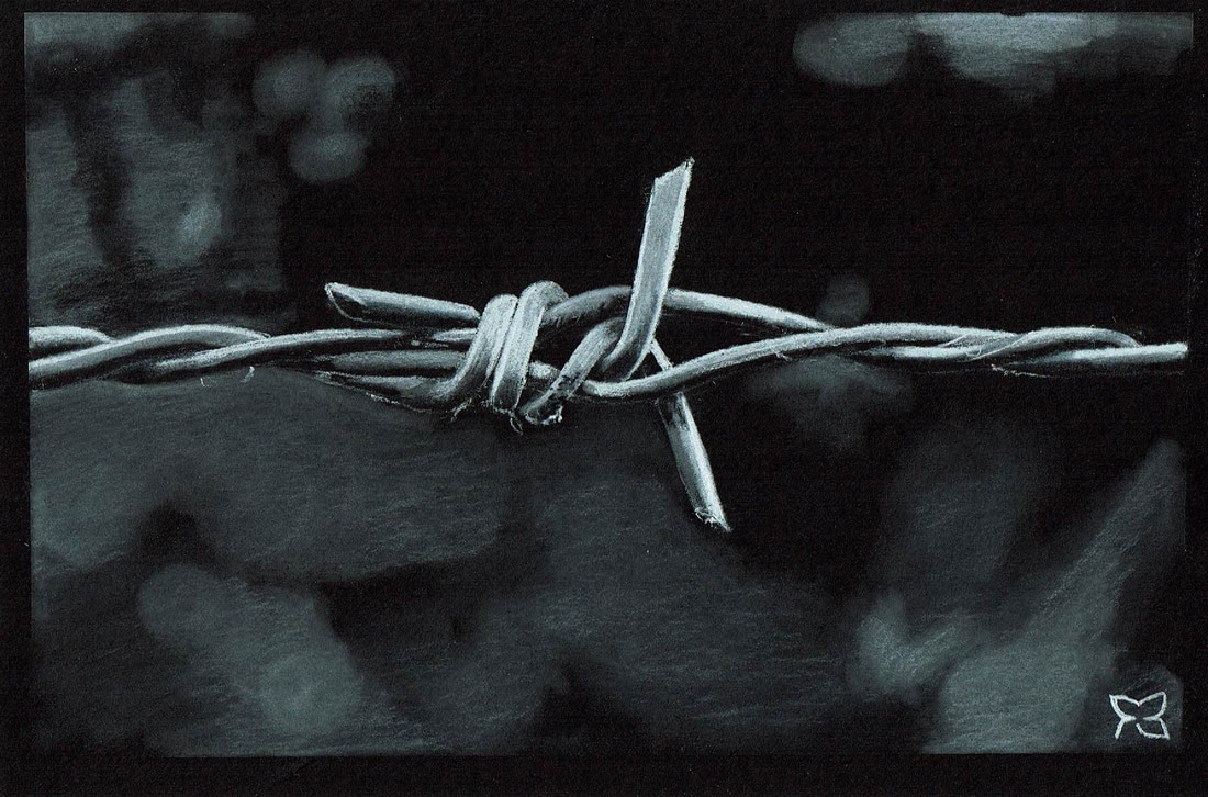 1100x726 Barbed Wire Drawing - Barbed Wire Sketch