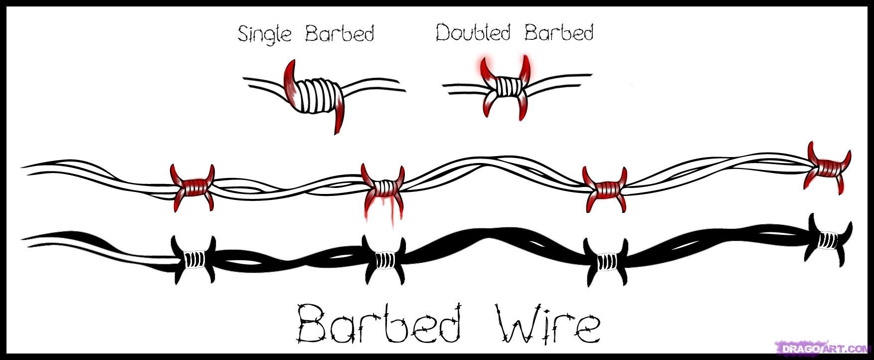 How To Draw Barbed Wire, Step By Step, Tattoos, Pop Culture, Free - Barbed Wire...