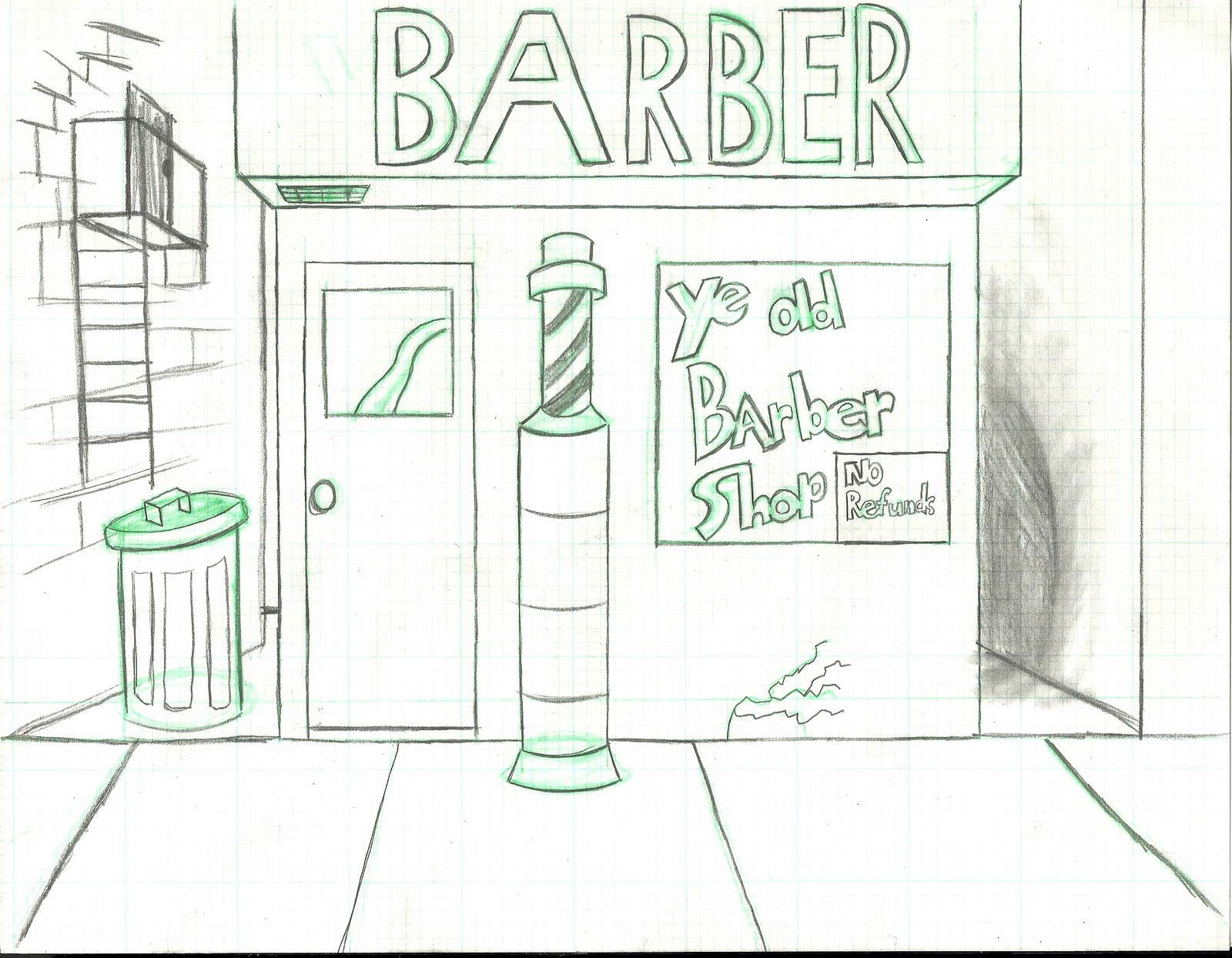 1600x1244 Down In Deep 13 Getting Tired By The End Of The Night. - Barber Shop Sketch