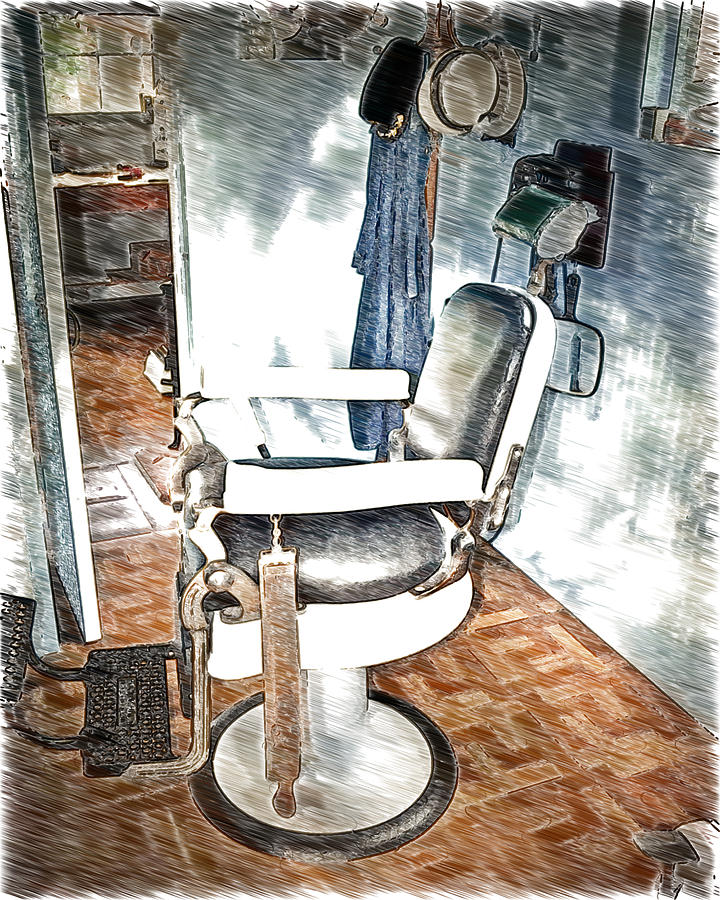 720x900 Old Time Barber Shop Sketch 2 Photograph By Marty Koch - Barber Shop Sketch
