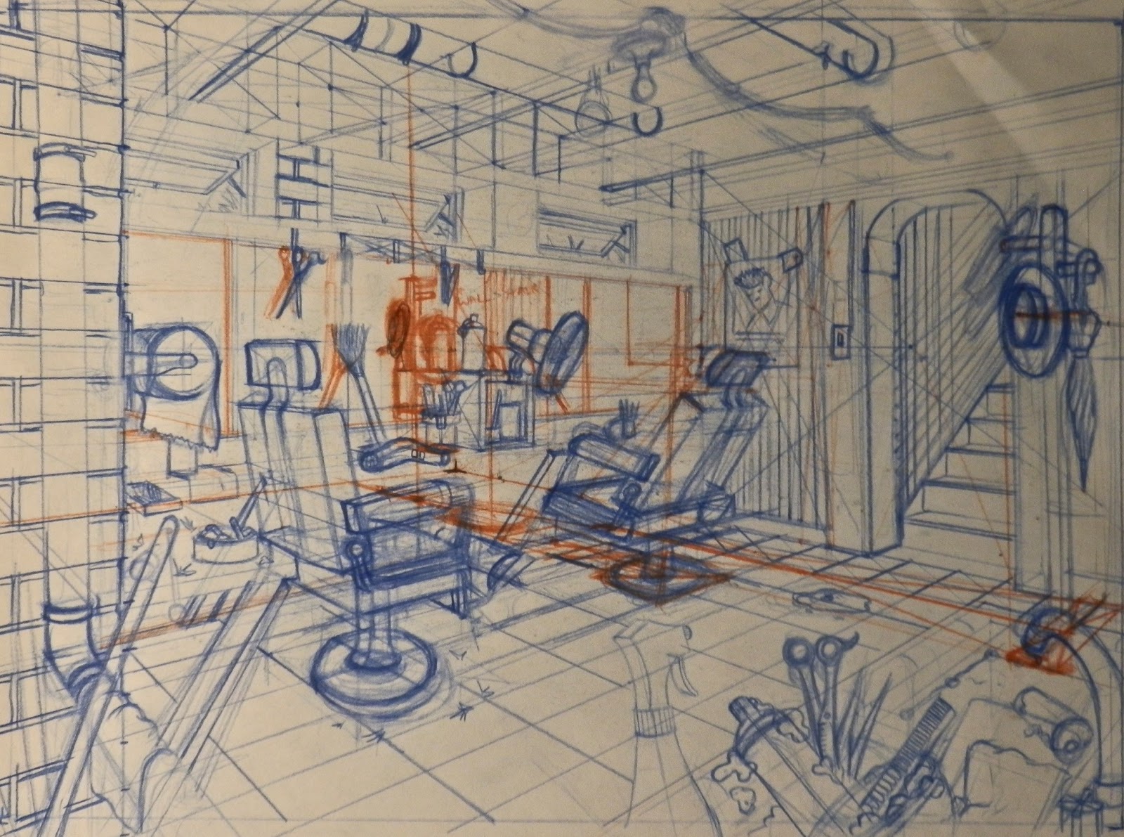 1600x1191 Art Stuffs Barber Shop - Barber Shop Sketch
