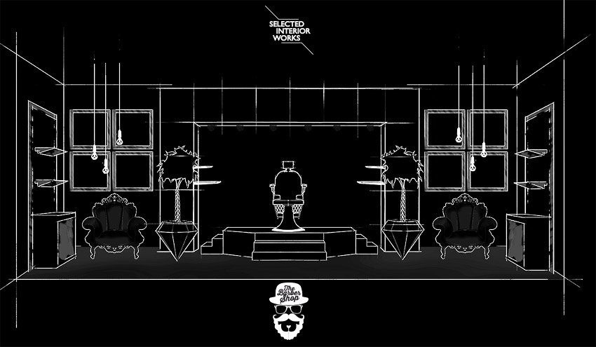 850x495 Vxlab Projects The Barber Shop Interior Design For Durstone - Barber Shop Sketch