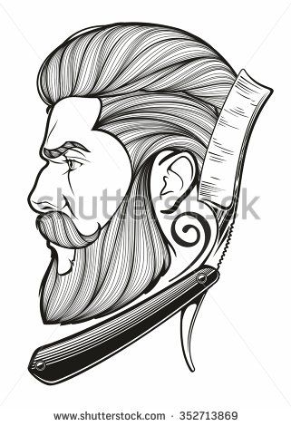 321x470 Barber Shop Logo - Barber Shop Sketch
