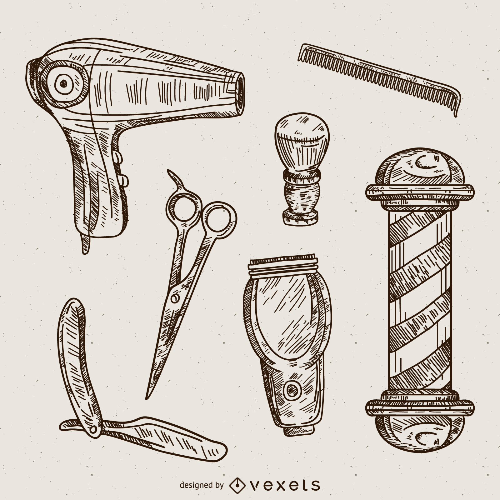 1600x1600 Barber Logo Label Maker - Barber Sketch
