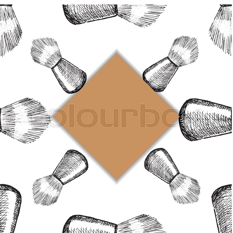 800x800 Barber Brush Banner In Sketch Style. For Print, Shop And Creative - Barber Sketch