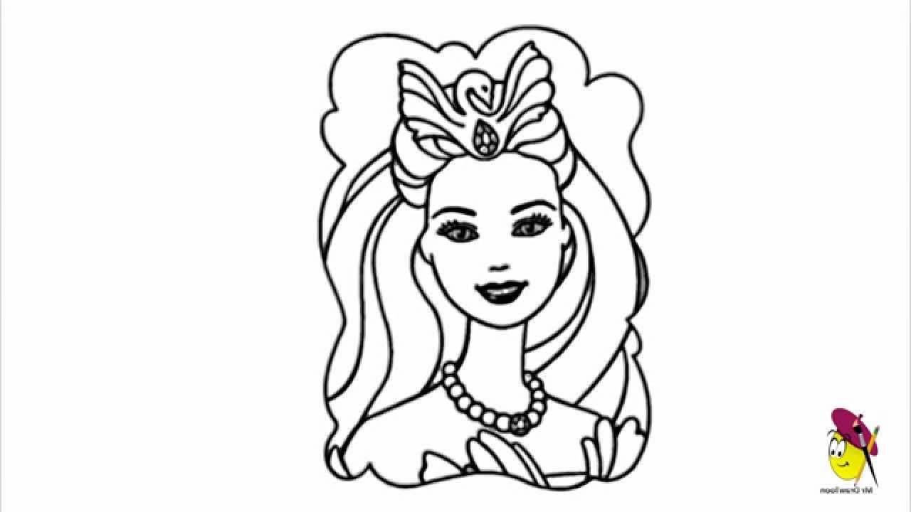 1280x720 Barbie Face Drawing Barbie Doll Sketch Face Stepstep Barbie Doll - Barbie Face Sketch