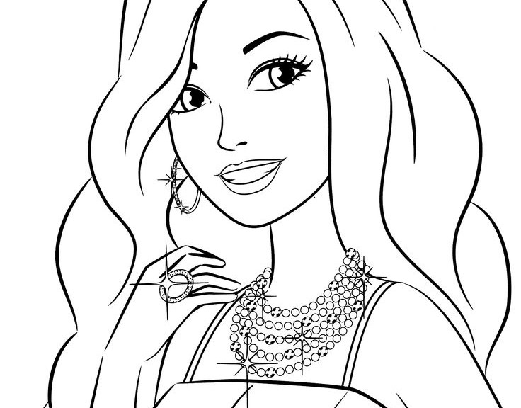 736x576 Collection Of Barbie Drawing Template High Quality, Free - Barbie Face Sketch