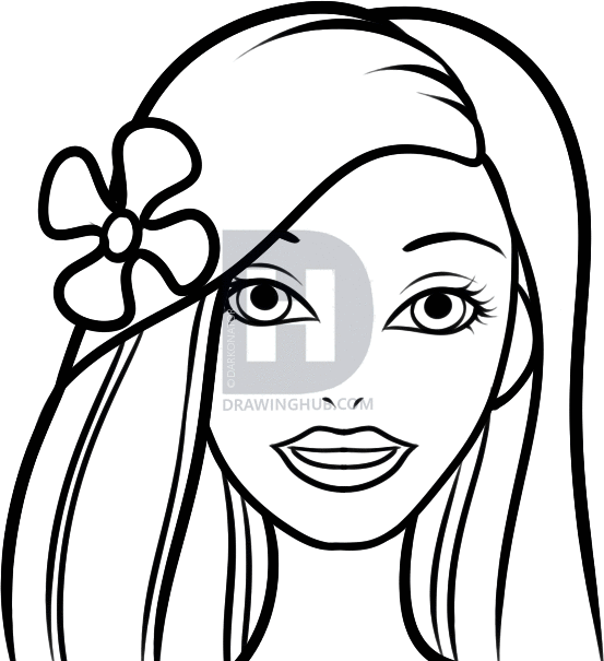 553x605 How To Draw Barbie Easy, Step By Step, Drawing Guide, By - Barbie Face Sketch