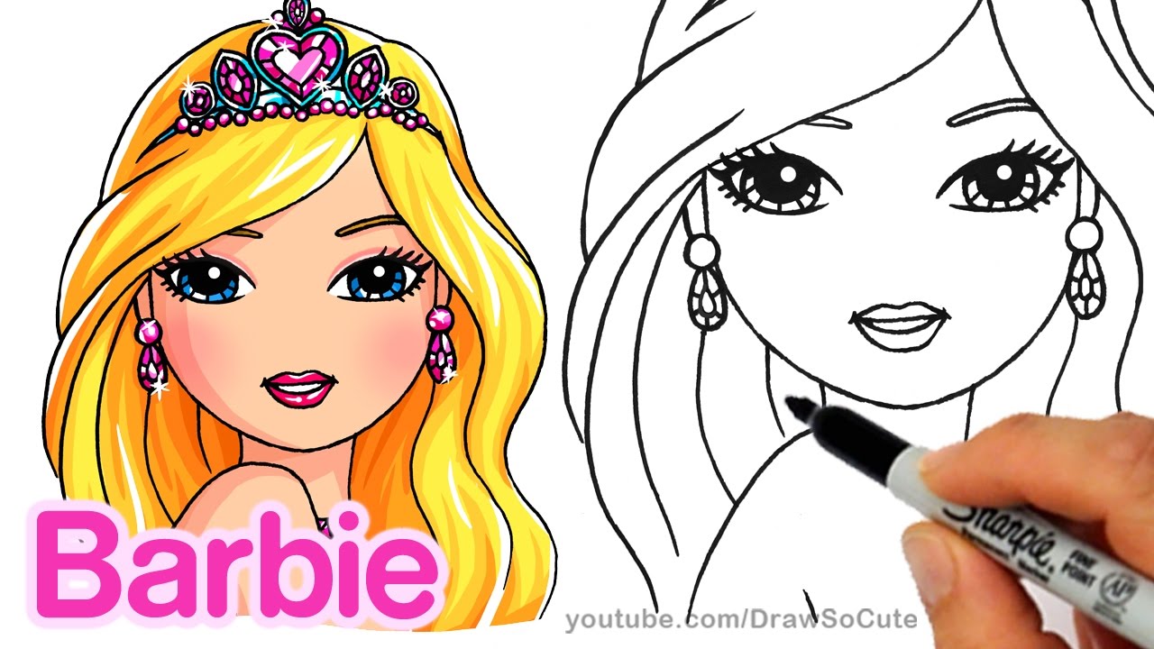 1280x720 How To Draw Barbie - Barbie Face Sketch