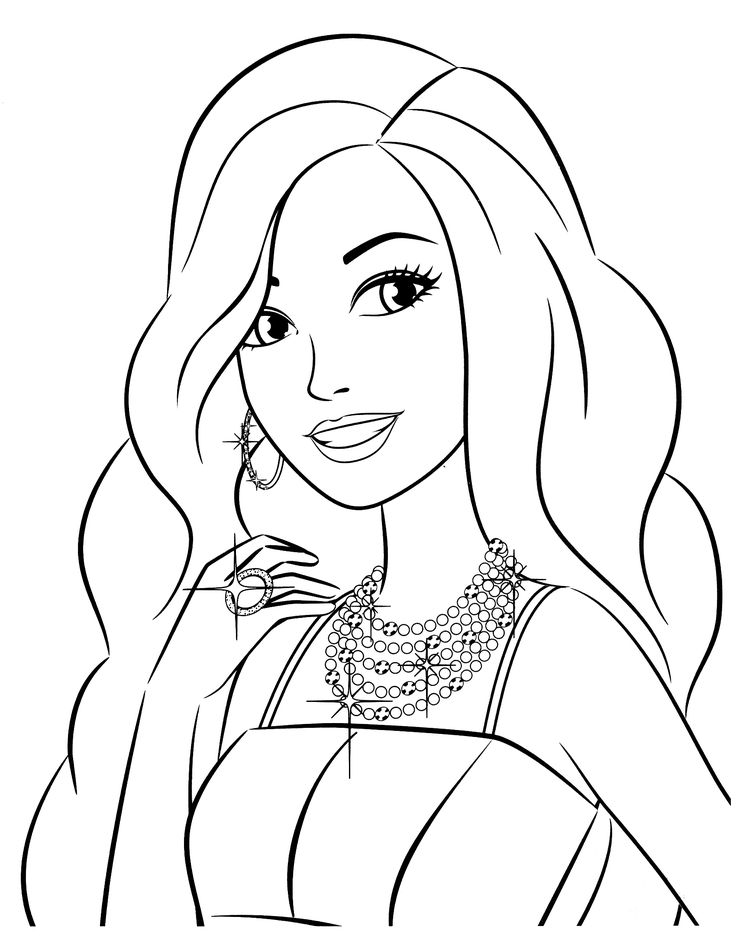 736x952 With Barbie Coloring Pages Online, Your Little Girls Choose The - Barbie Face Sketch
