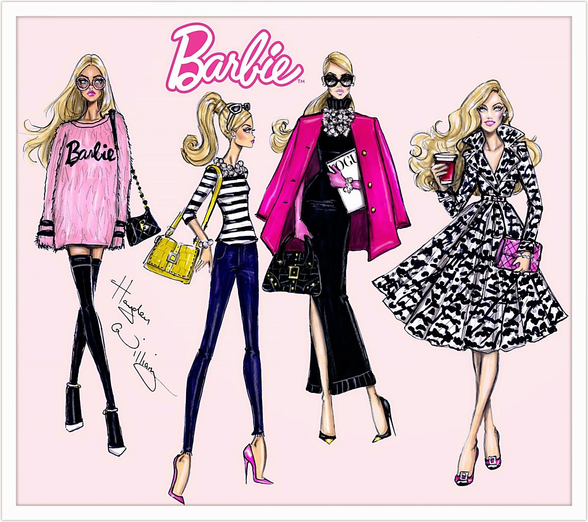 1198x1064 Hayden Williams Fashion Illustrations - Barbie Fashion Sketches