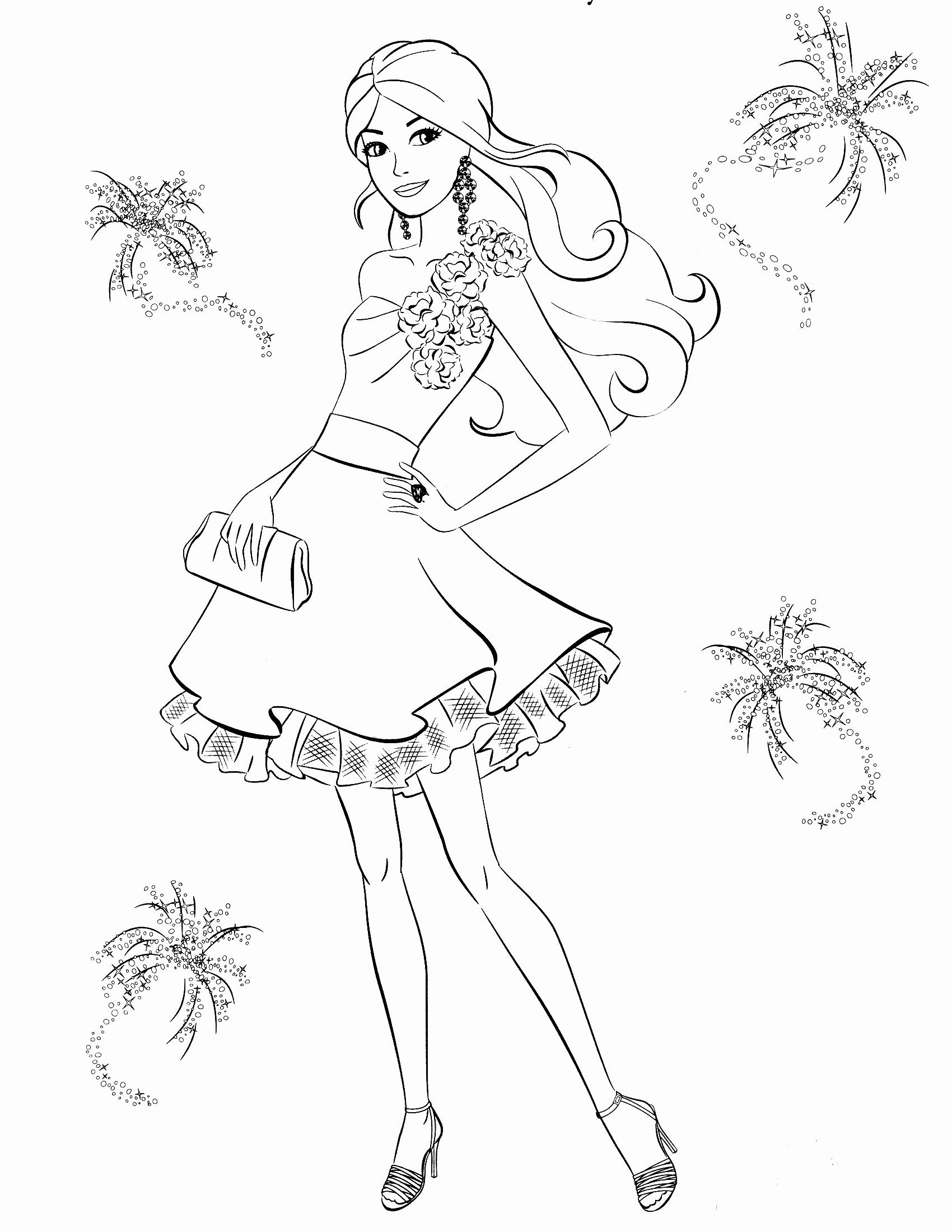 1700x2200 Color Sketch Barbie Sketch Hd Photo Coloring Pages Barbie Sketch - Barbie Sketch Games
