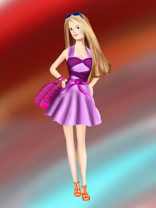 600x800 Learn How To Draw A Barbie Doll (Barbie) Step By Step Drawing - Barbie Sketch Games