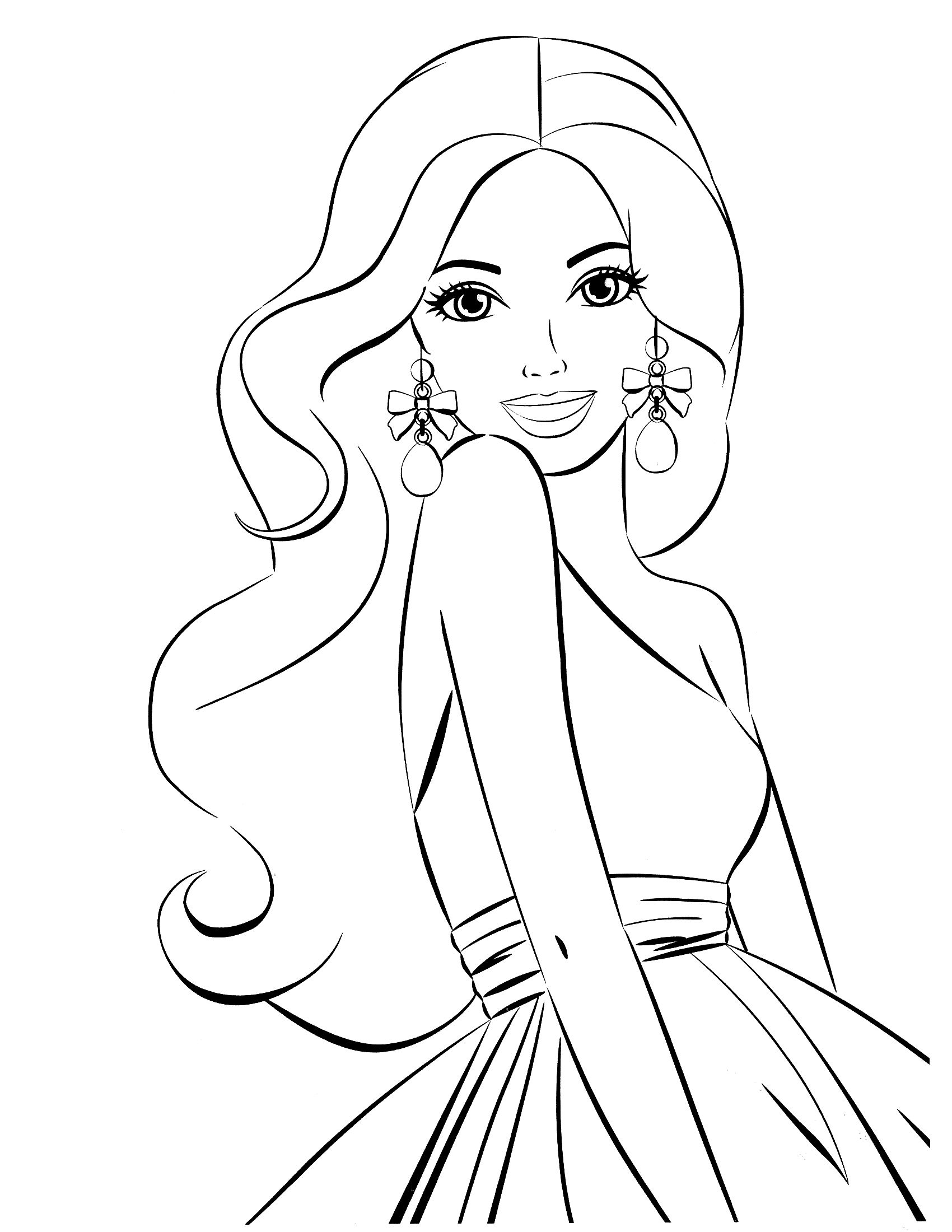 1700x2200 Barbie Coloring - Barbie Sketch Games