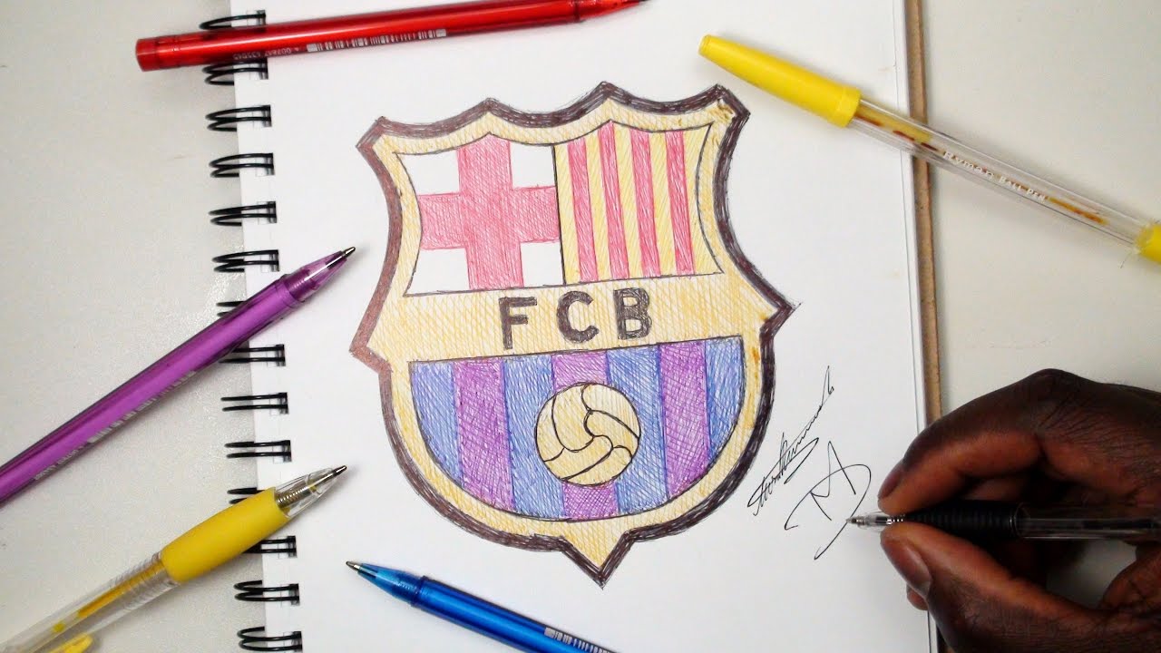 1280x720 How To Draw The Fc Barcelona Logo - Barcelona Logo Sketch