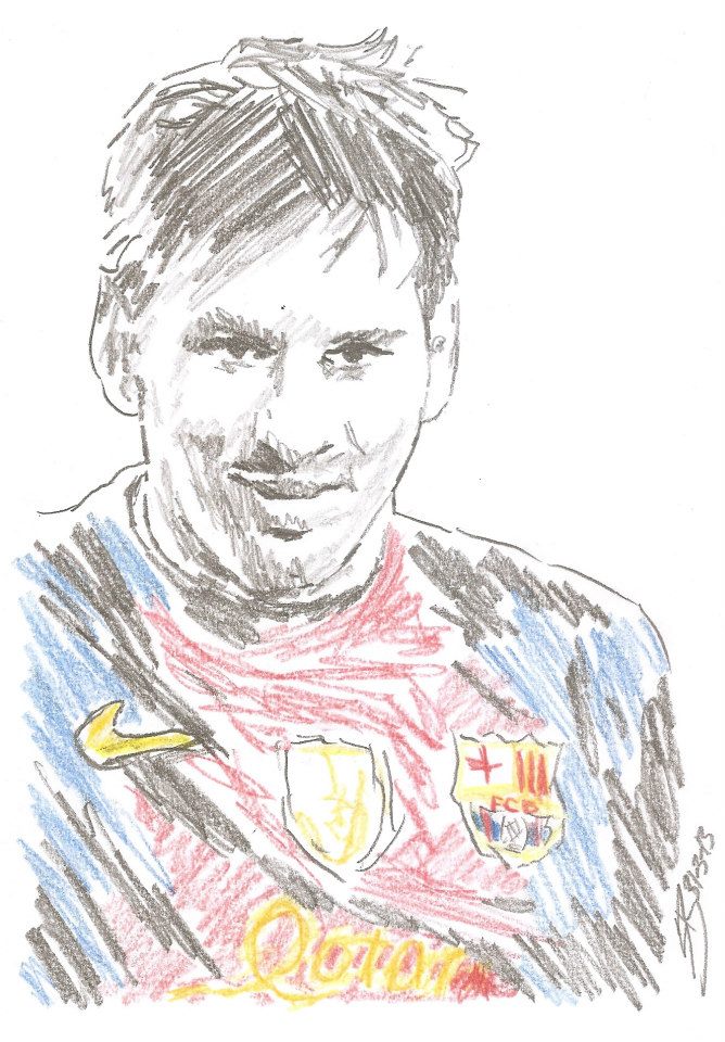 668x960 Lionel Messi Drawing Barca Soccer Barcelona By Sbdrawings On - Barcelona Logo Sketch