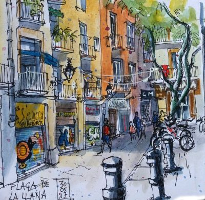 400x389 Al Urban Sketching, Dibujo En El Exterior. - Barcelona Sketch