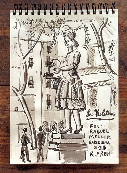 495x672 La Violetera (The Violet Seller), Barcelona A Sketch - Barcelona Sketch